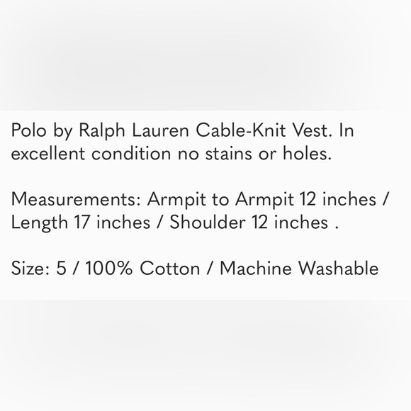 Ralph Lauren Light Blue Cable Knit Sweater Vest - Picture 7 of 7